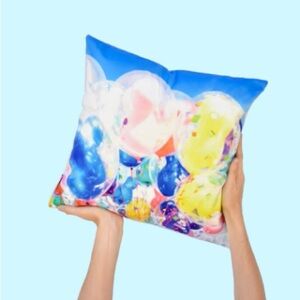 Mickey Shaped Main Street Balloons Pillow Cover